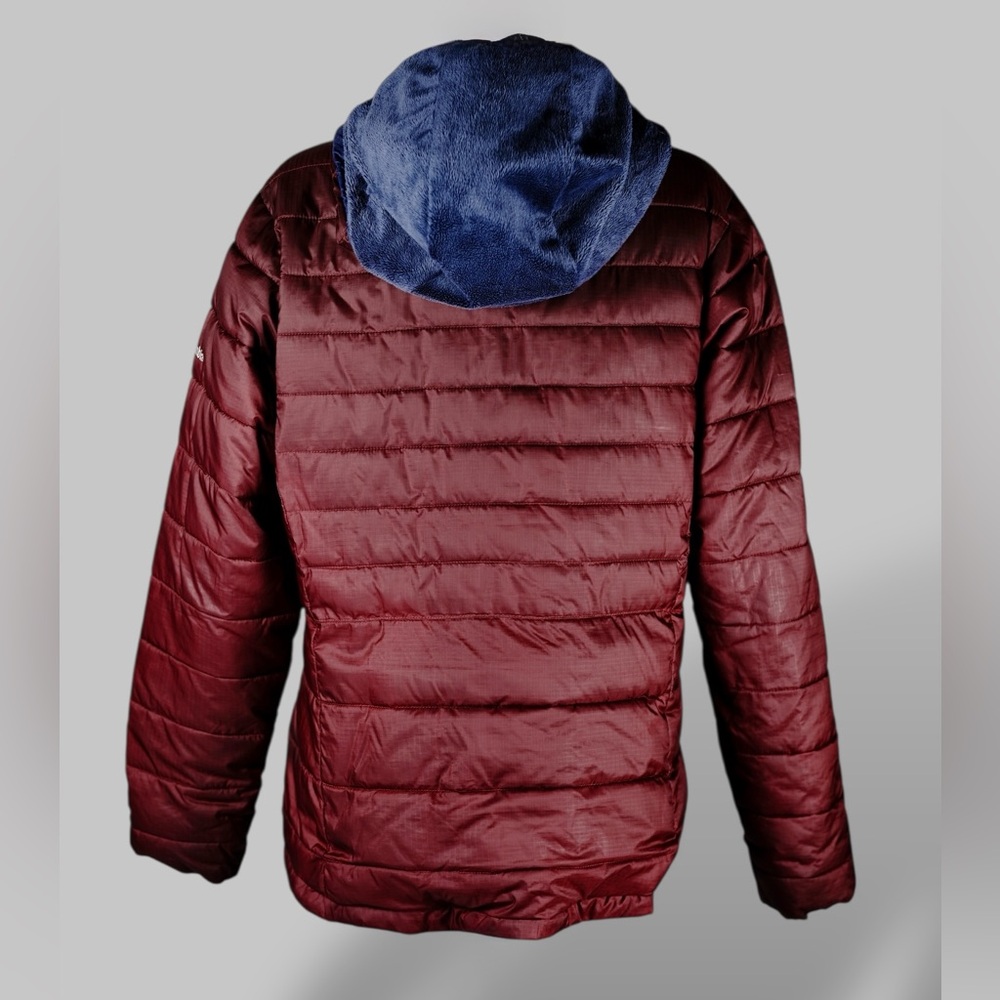 Columbia Womens Omni-Heat Insulated Hooded Burgundy Jacket L Winter Outdoor - Picture 10 of 17